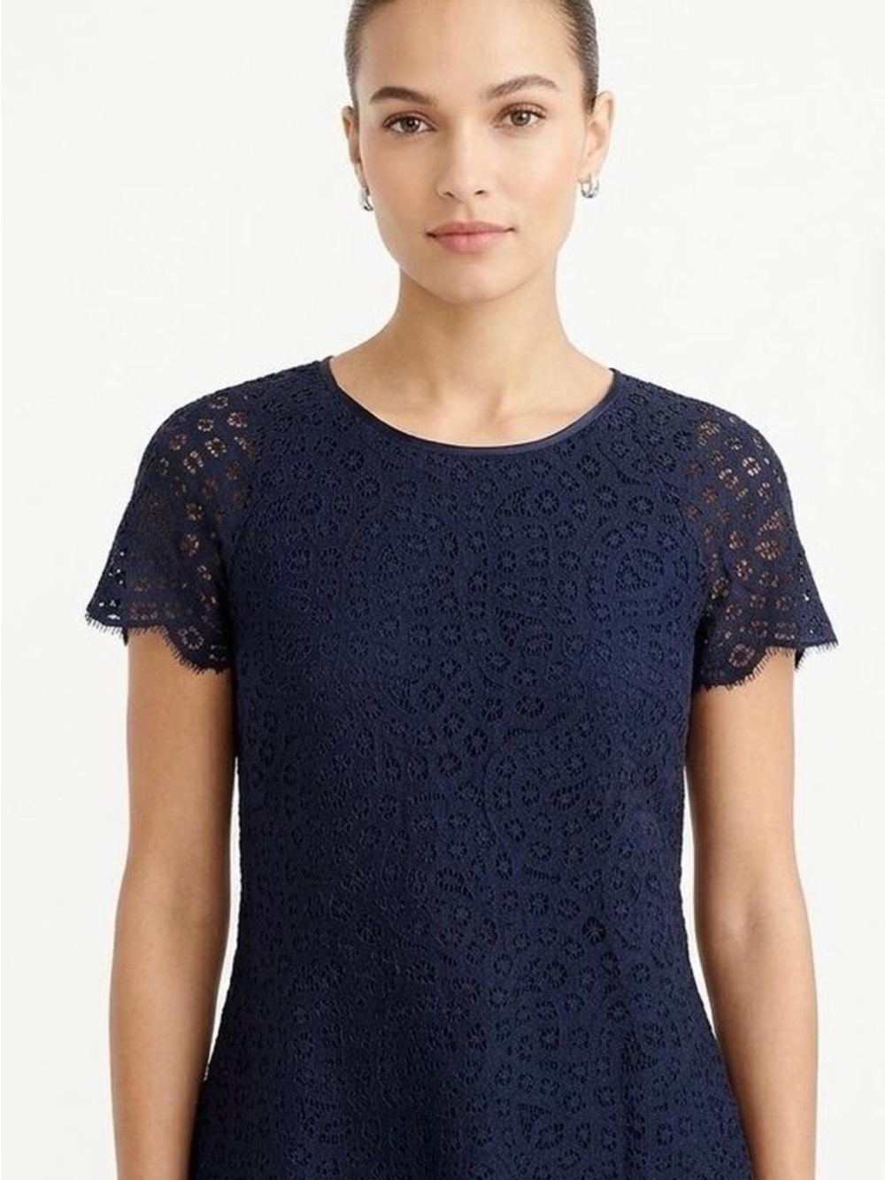 J. Crew Dark Blue Lace Blouse